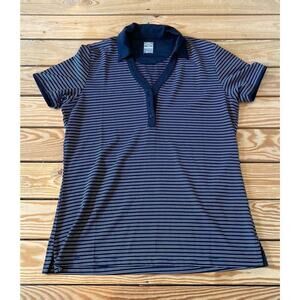Callaway black  and White Striped Short Sleeve Polo